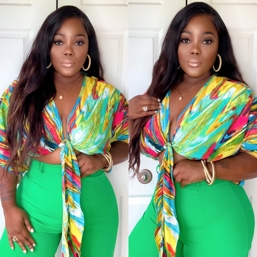 Batwing Sleeve Crop Top